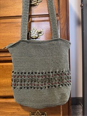 Olive Green Crochet Crossbody Bag - Classic Handwoven Style